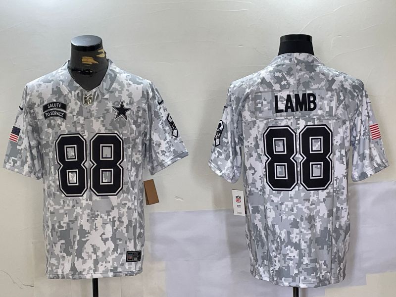 Men Dallas Cowboys 88 CeeDee Lamb Nike Arctic Camo 2024 Salute to Service Limited NFL Jersey
